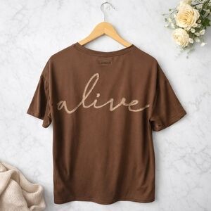 Gymshark X Whitney Simmons Collab Brown Short Sleeve Tee